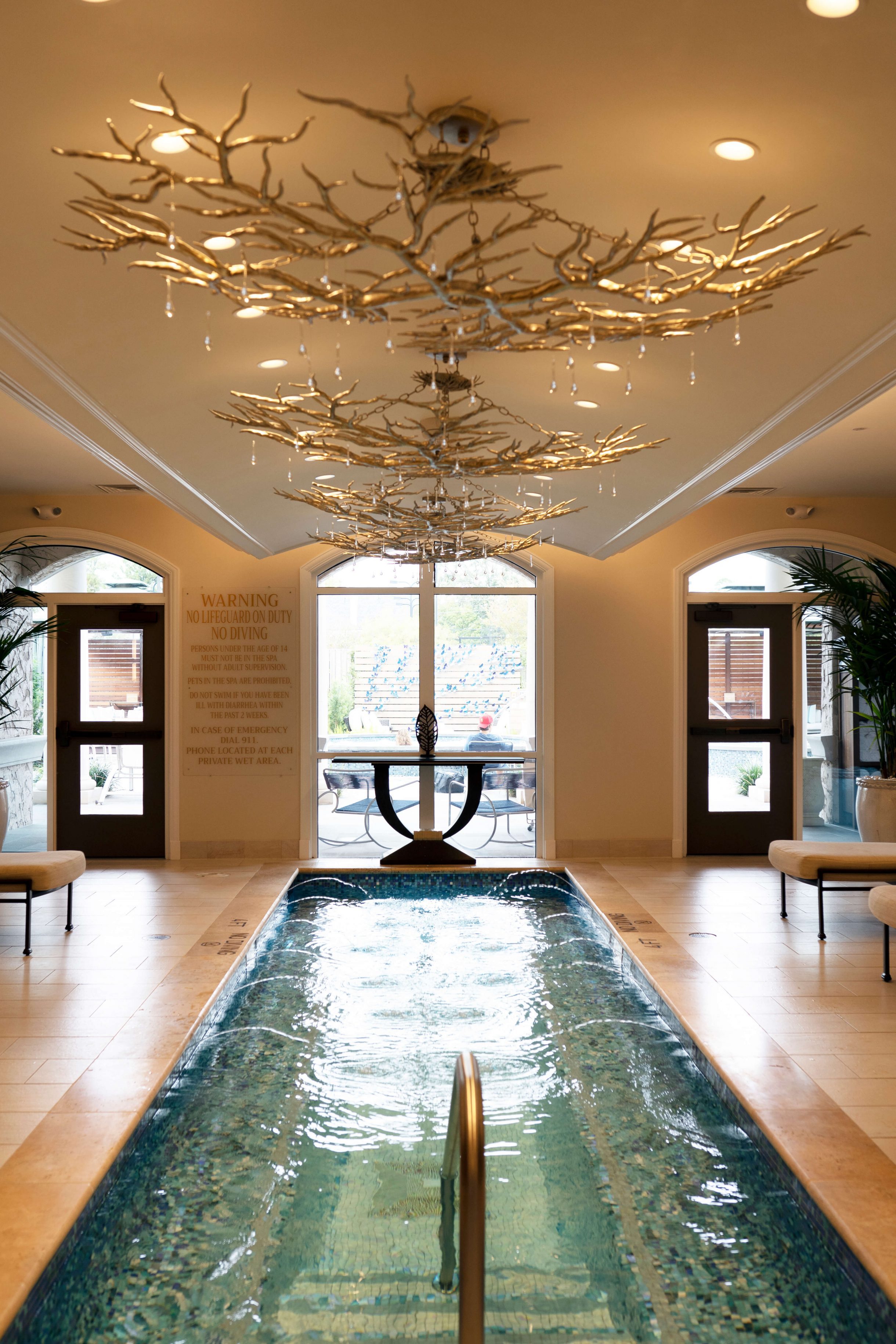 The reflection pool at the Trellis by the Houstonian