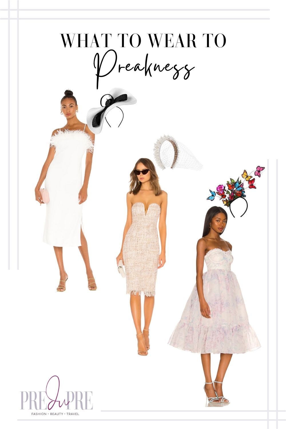 dresses and headbands for Preakness or horse race event