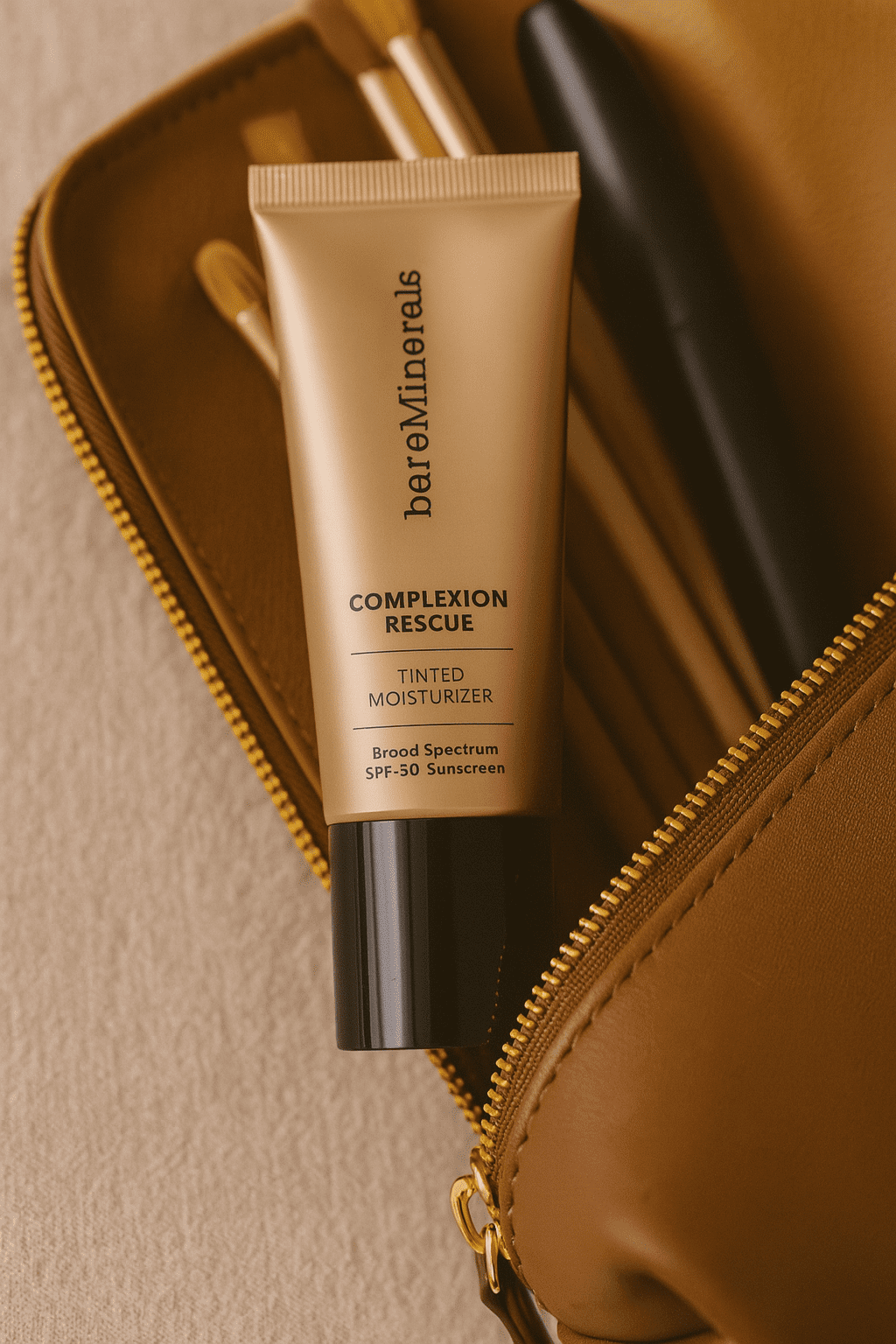 bareMinerals Complexion Rescue Tinted Moisturizer in makeup bag